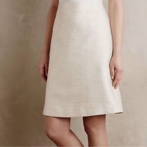 Anthropologie Paper Crown Cressida Timeless Cream Skirt